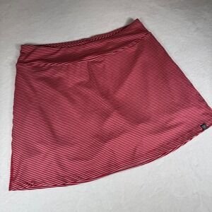 Title Nine Dream Skort Size L Red 14' White Striped‎ Athletic Tennis Pickleball